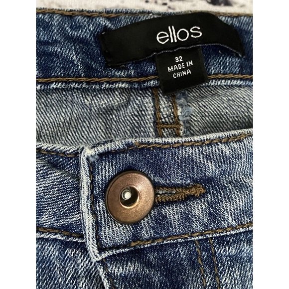 Ellos Womens Plus Size Blue Jeans Size 28‎ Tag 32 Curvy Denim High Rise Straight - Picture 13 of 16